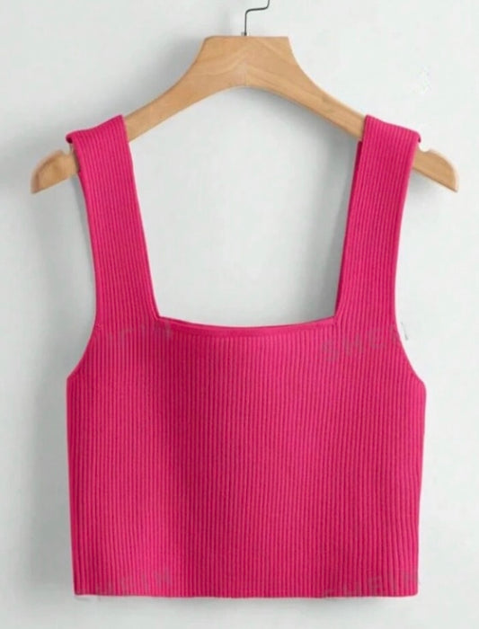 ‘Sunshine’ solid square neck top.