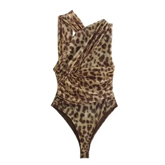 'Claya' leopard print bodysuit
