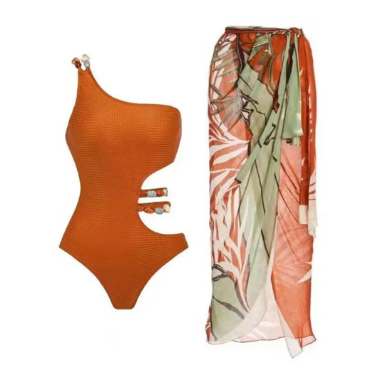 'Island girl' swimsuit set with sarong