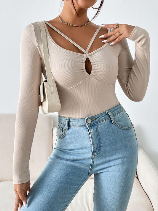 ‘Not-so-basic’ Ribbed knit top.