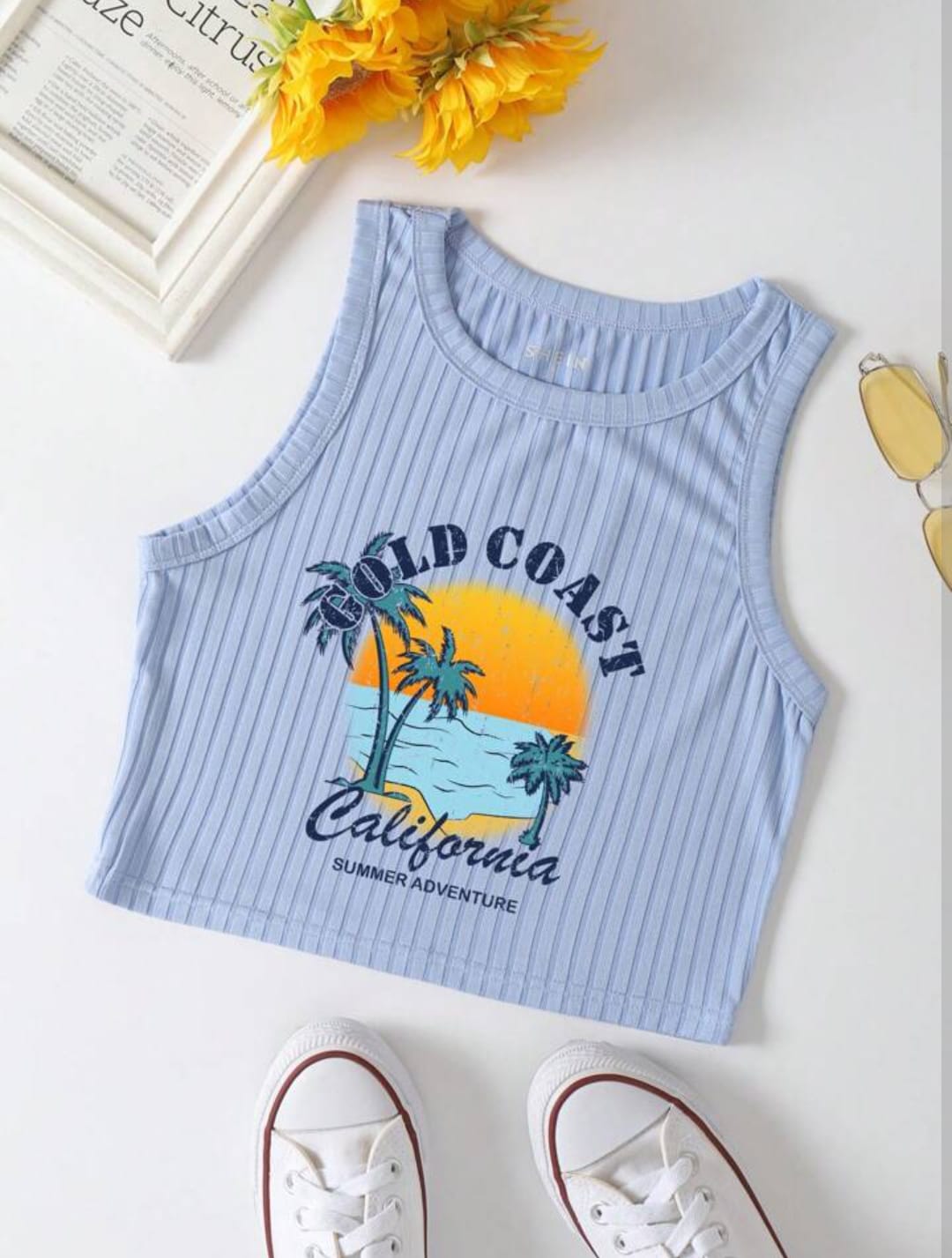 ‘Gold coast’ ribbed tank top