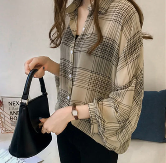 ‘Bella’ plaid shirt