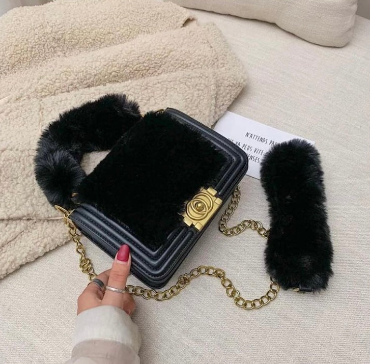 Plush fur sling/handbag.