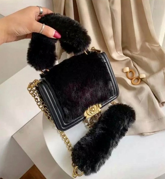 Plush fur sling/handbag.